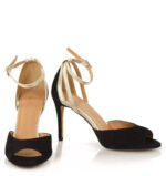 SORAYA - Czarno złote sandały na szpilce - obrazek 6