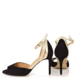 SORAYA - Czarno złote sandały na szpilce - obrazek 5