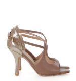 ABELLA - Brązowo-złote sandałki do tańca