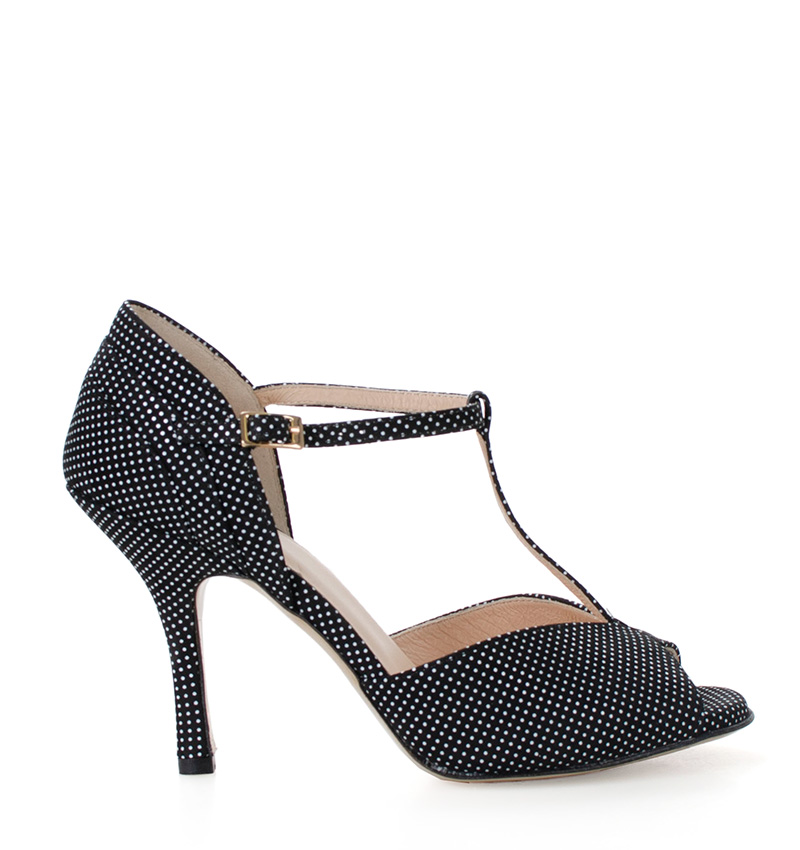 soledad-kropki_1.jpg SOLEDAD- czarne sandałki w białe kropki do tańca - obrazek 1