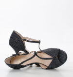 SOLEDAD- czarne sandałki w białe kropki do tańca - obrazek 6