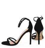 SOPHIA - Czarne sandały na szpilce z zamszowej skóry - obrazek 5