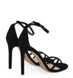 SOPHIA - Czarne sandały na szpilce z zamszowej skóry - obrazek 6