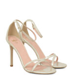 SOPHIA - Sandały ecru na szpilce z lakierowanej skóry - obrazek 6