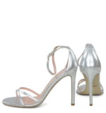 SOPHIA - Sandały srebrne na szpilce z licowej skóry - obrazek 6