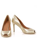 GABRIELLE - Złote szpilki open toe - obrazek 6