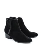 TAYLOR - czarne botki na niskim obcasie - obrazek 2