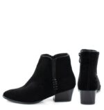 TAYLOR - czarne botki na niskim obcasie - obrazek 4