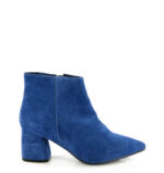 VERA - Niebieskie botki na grubym słupku