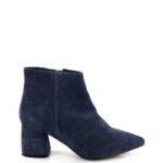 VERA - Granatowe botki na grubym słupku