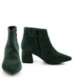 VERA - Ciemno zielone botki na grubym słupku - obrazek 3
