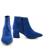 VERA - Niebieskie botki na grubym słupku - obrazek 3