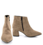 VERA - Jasno beżowe botki na grubym słupku - obrazek 3