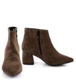 VERA - Ciemno brązowe botki na grubym słupku - obrazek 3