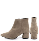 VERA - Beżowe botki na grubym słupku - obrazek 4