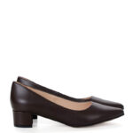 WERONICA - ciemno brązowe czółenka na niskim obcasie