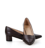 WERONICA - ciemno brązowe czółenka na niskim obcasie - obrazek 4