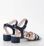 ZAJA - niebiesko srebrne sandałki na niskim obcasie - obrazek 3